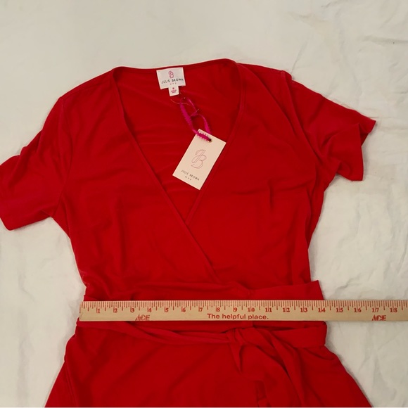 JB by Julie Brown Solid Red Marlina Knit Wrap Dress 
Size Medium 
New With Tags - Picture 10 of 16